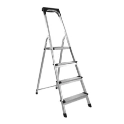 Stehleiter mit 4 Stufen, Aluminium Trittleiter
