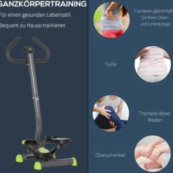 Stepper Fitness Swing Stepper mit LCD-Schirm bis 100 kg 55 x 44 x 108 cm