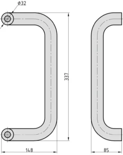 Stossgriff - SG 7000 - U-Form gekröpft -Edelstahl