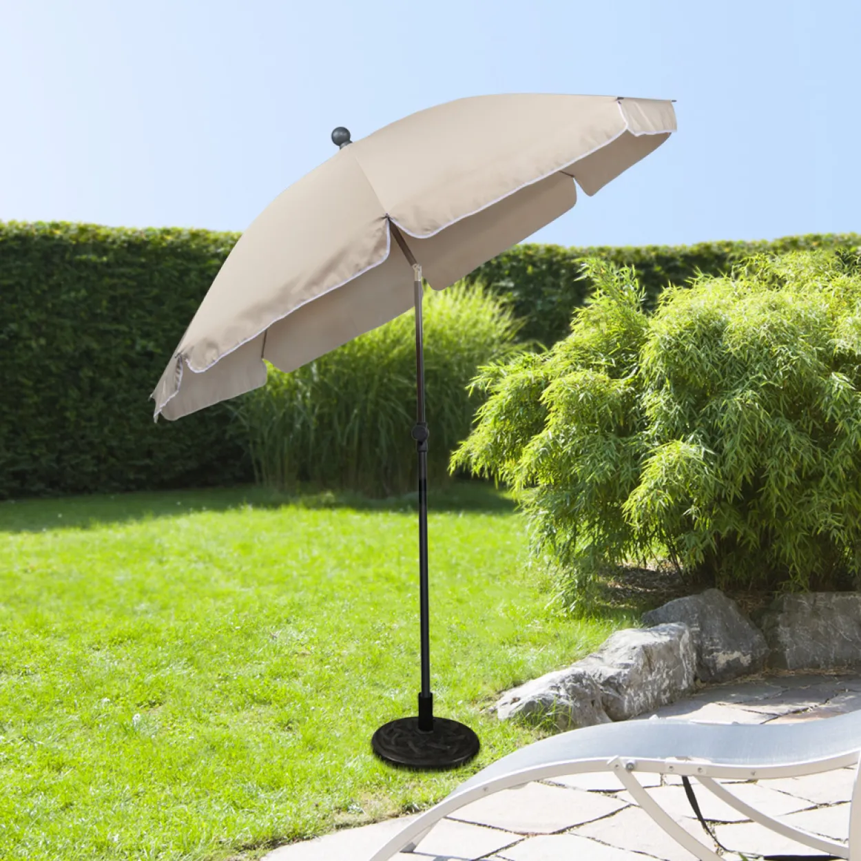 Strand-/ Sonnenschirm Ø 200 cm, Taupe