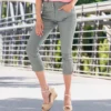 Stretch-Capri-Hose für Damen