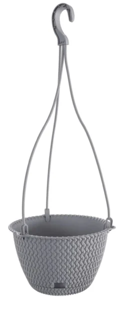 Strickoptik-Hängetopf, ca. 4,8 Liter - Steingrau