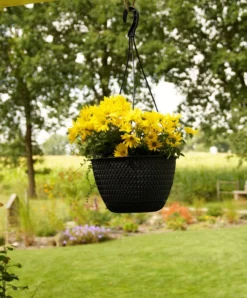 Strickoptik-Hängetopf, ca. 4,8 Liter - Anthrazit