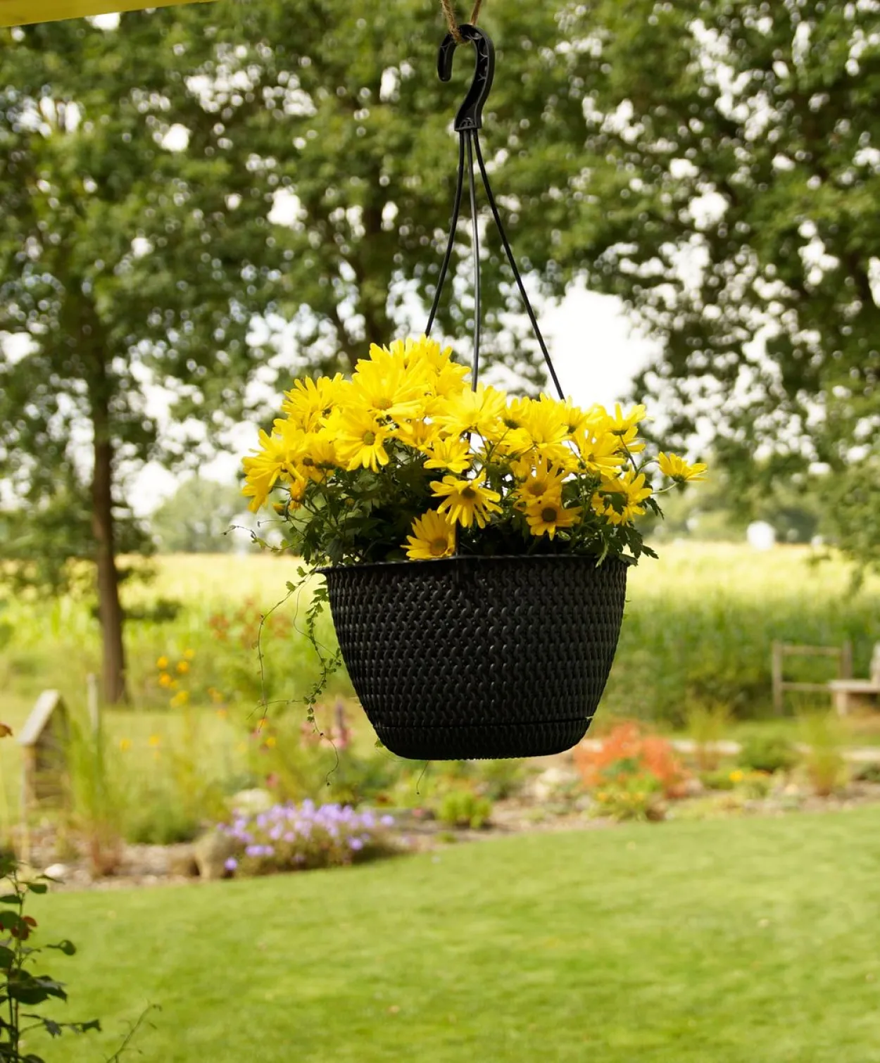 Strickoptik-Hängetopf, ca. 4,8 Liter - Anthrazit