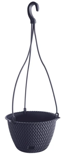 Strickoptik-Hängetopf, ca. 4,8 Liter - Anthrazit