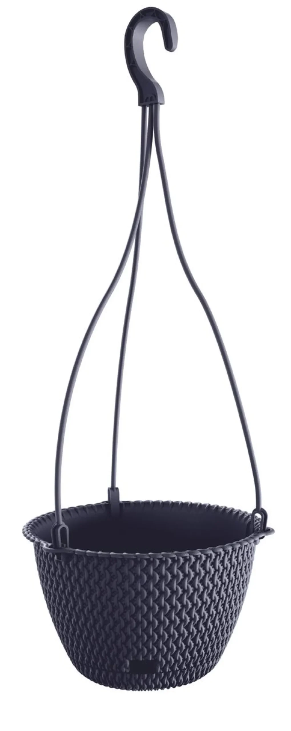 Strickoptik-Hängetopf, ca. 4,8 Liter - Anthrazit
