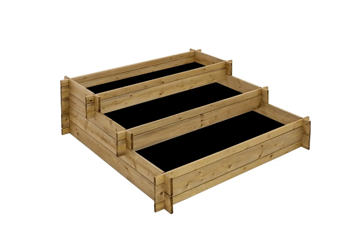 Stufenhochbeet aus Holz, Pflanzkasten