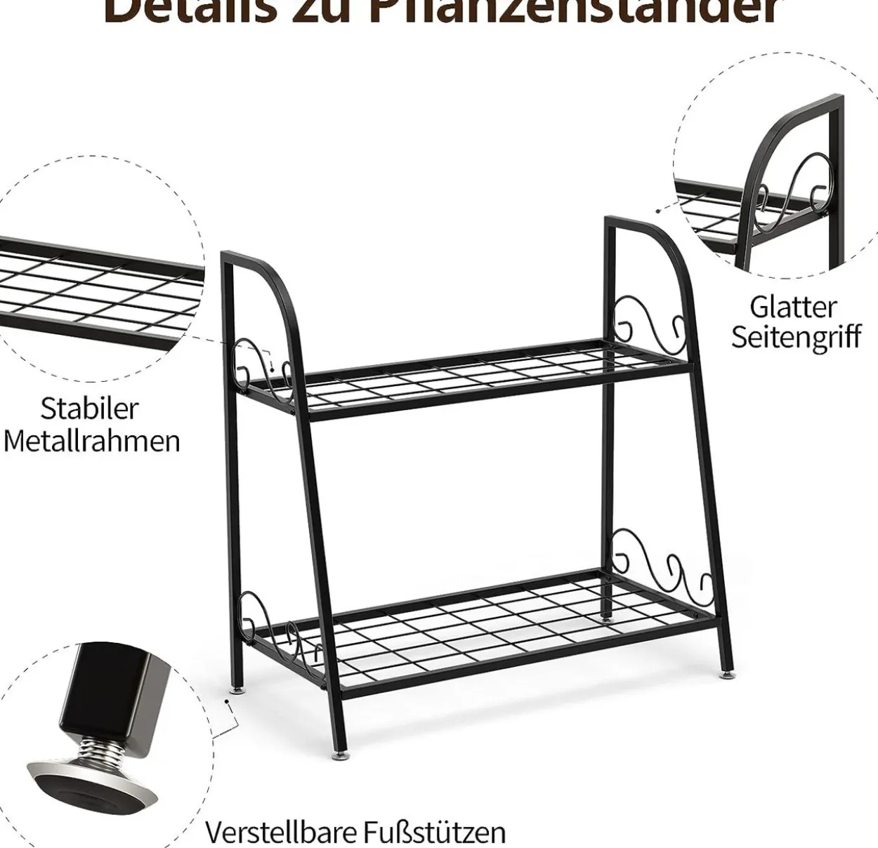 2 - stufiger Metall Pflanzenständer