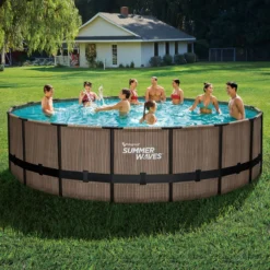 Summer Waves Elite Pool 549x132 cm, Teak-Optik