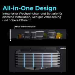 SUNSHARE Glory 2 kWh Balkonkraftwerk-Speicher, Hybrid-Wechselrichter, App, IP65, Dual-MPPT