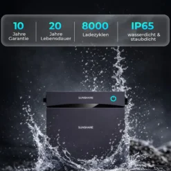 SUNSHARE Ray Lite 800 W Balkonkraftwerk mit 2 kWh Glory Speicher & 4 Universalhalterungen, TOPCon