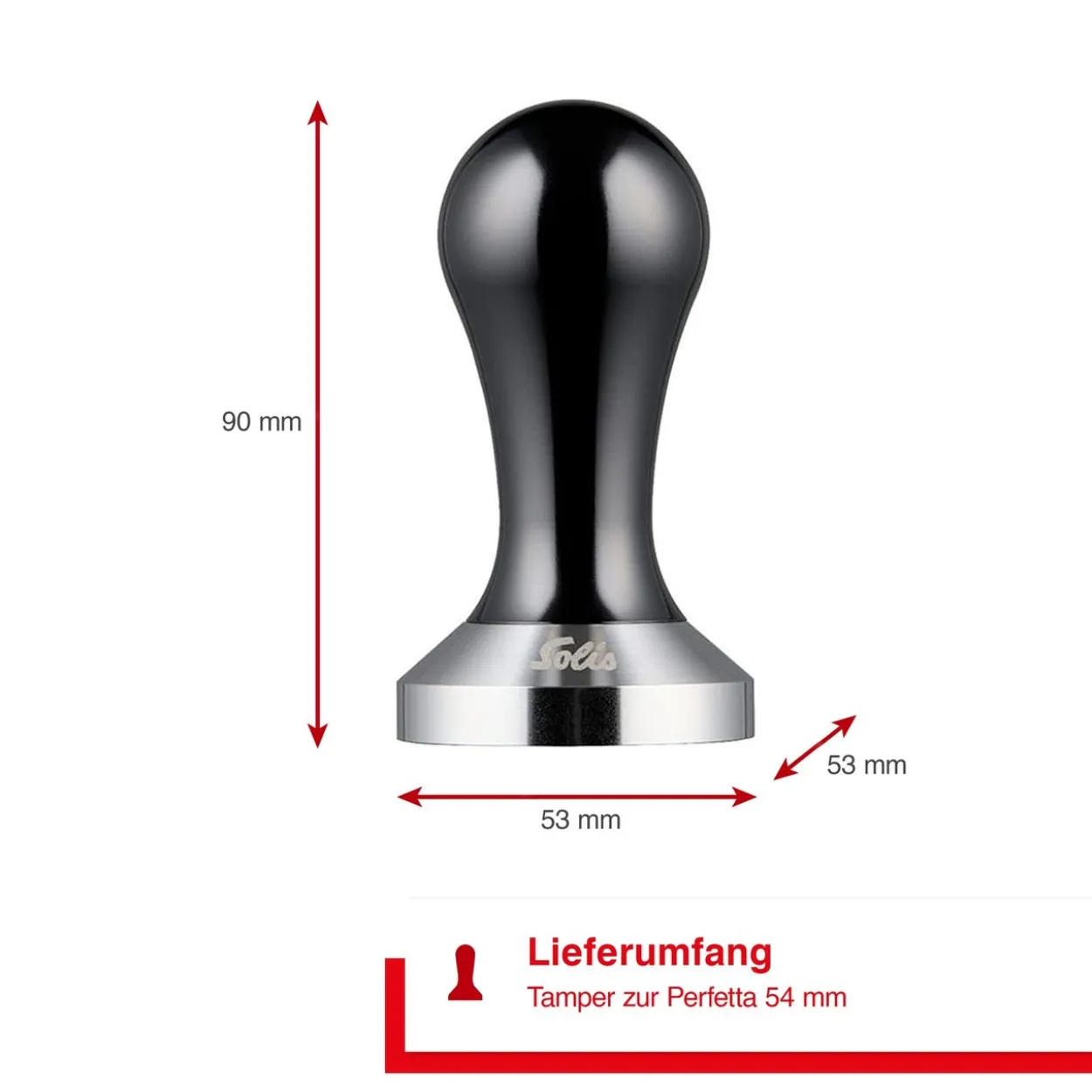 Tamper zur Perfetta 54 mm Edelstahl