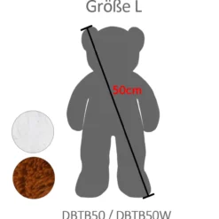 Teddybär Knuddel L - 50cm - weiß