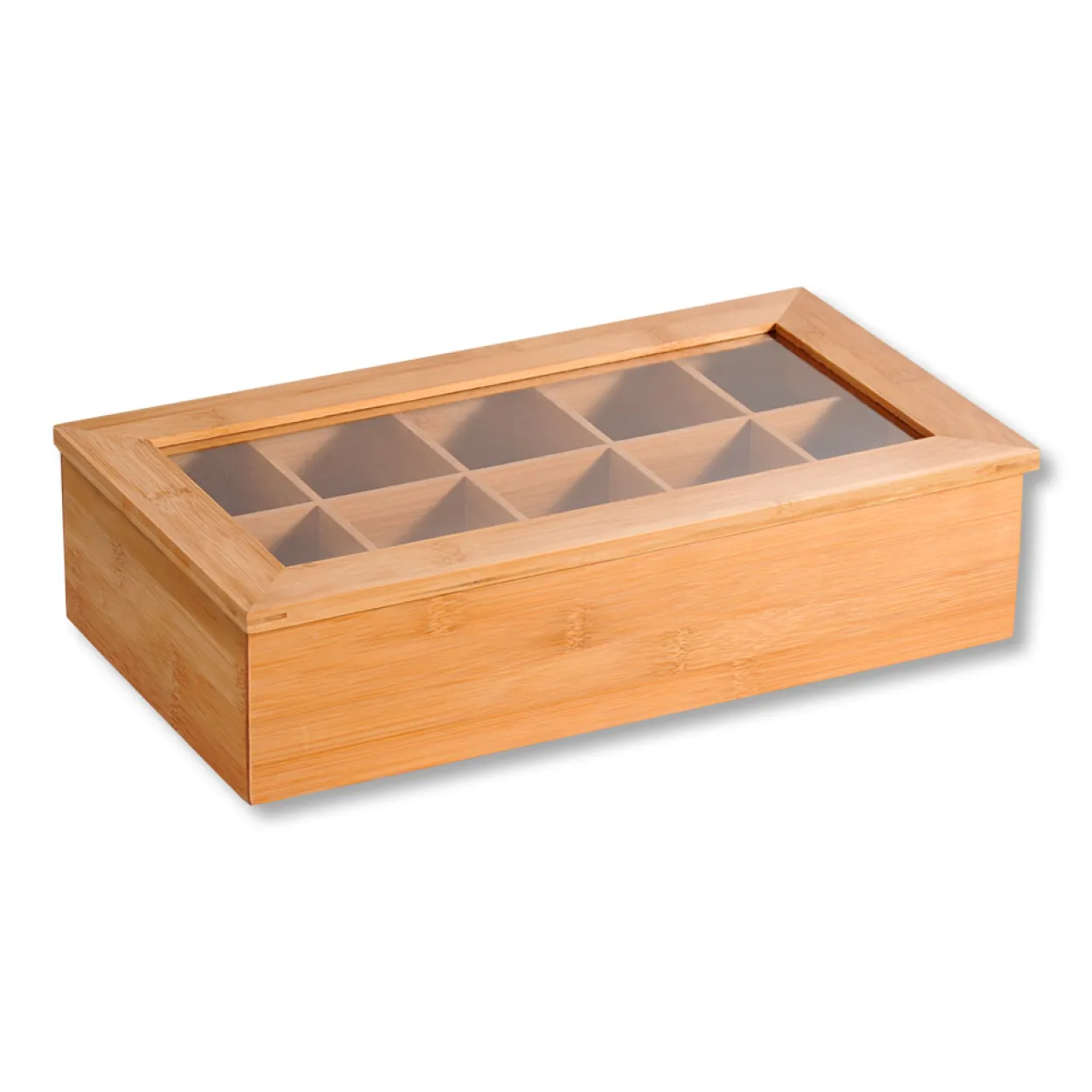 Teebox, Bambus mit 10 Fächern