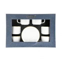 12 Teilger Mokkatassen-Set mit Untertasse aus Porzellan Mokkaservice 100 ml