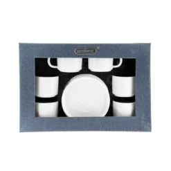 12 Teilger Mokkatassen-Set mit Untertasse aus Porzellan Mokkaservice 100 ml