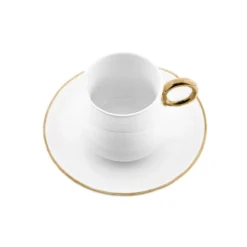 12 Teiliger Set Mokkatassen mit Untertasse aus Porzellan Mokkaservice 100 ml