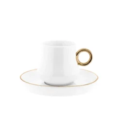 12 Teiliger Set Mokkatassen mit Untertasse aus Porzellan Mokkaservice 100 ml