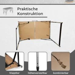 3-teiliger Tapeziertisch