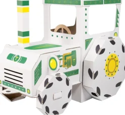 Tektorado Traktor Kartonspielzeug – Weiß, 5-lagig, bemalbar – Kreatives Bastelspiel für Kinder