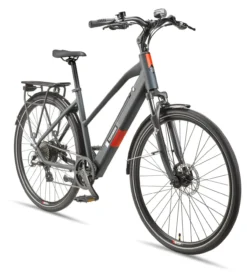 Telefunken Damen Trekking E-Bike XT490 mit 8-Gang Shimano Kettenschaltung, Granitgrau