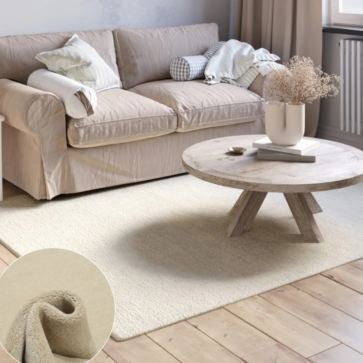 Teppich Adelle 200cm x 140cm, Farbe Creme, rechteck