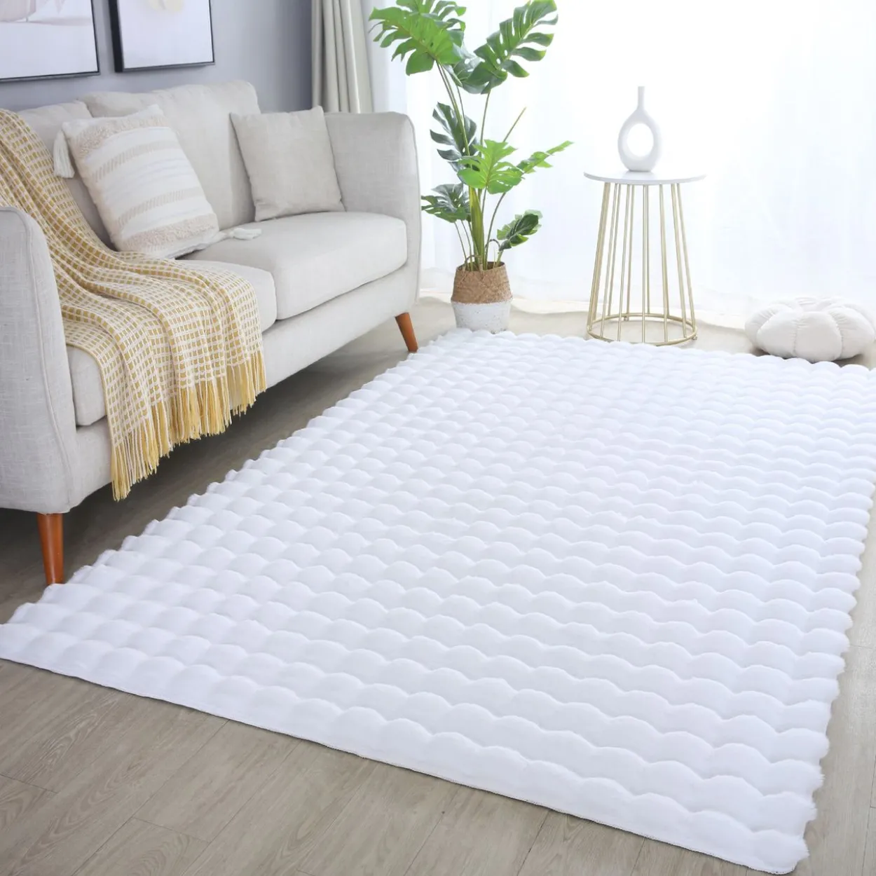 Teppich, AMBIANCE 5110, WHITE, 140 x 200 cm