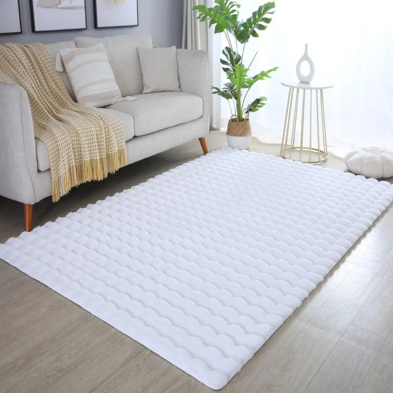 Teppich, AMBIANCE 5110, WHITE, 140 x 200 cm
