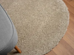 Teppich Elodie, 120cm x 120cm, Farbe Beige, rund, Florhöhe 37mm