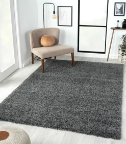 Teppich Elodie, 160cm x 230cm, Farbe Dunkelgrau, rechteckig, Florhöhe 37mm