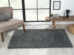 Teppich Elodie, 100cm x 150cm, Farbe Dunkelgrau, rechteckig, Florhöhe 37mm