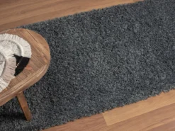 Teppich Elodie, 80cm x 300cm, Farbe Dunkelgrau, rechteckig, Florhöhe 37mm