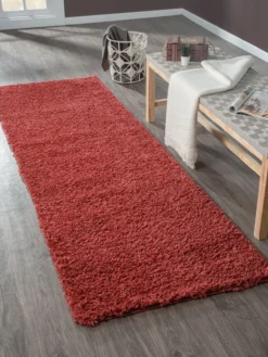 Teppich Elodie, 80cm x 250cm, Farbe Weinrot, rechteckig, Florhöhe 37mm