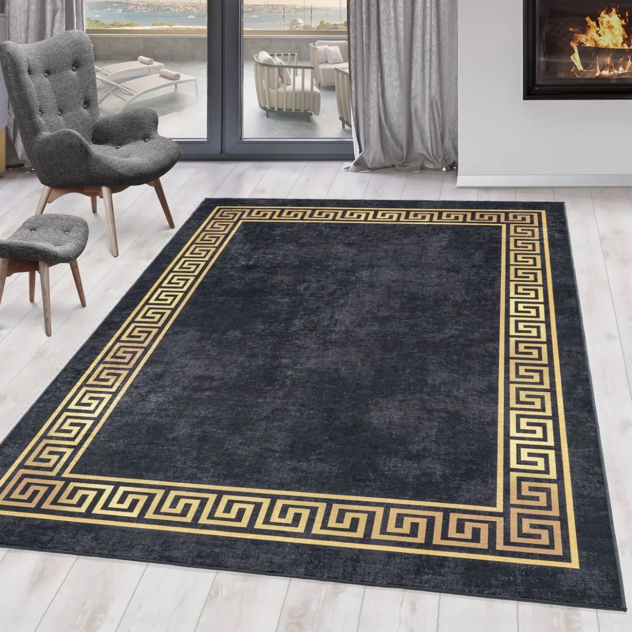 Teppich, FIESTA 4305, BLACK, 140 x 200 cm