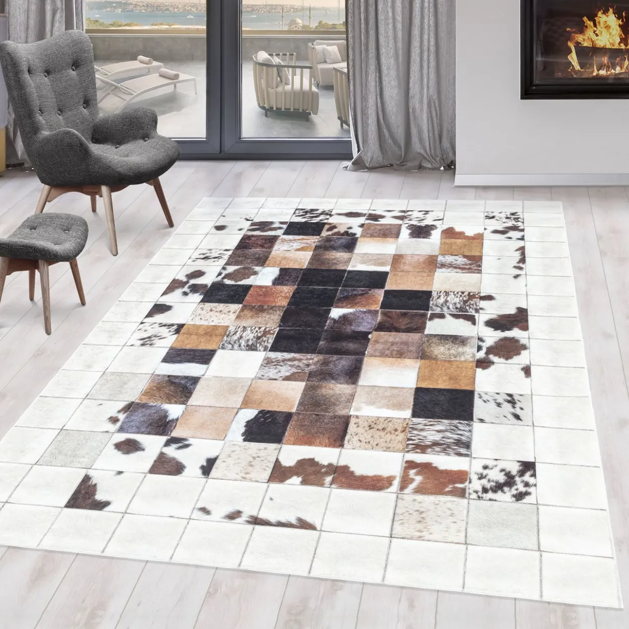 Teppich, FIESTA 4306, WHITE, 140 x 200 cm