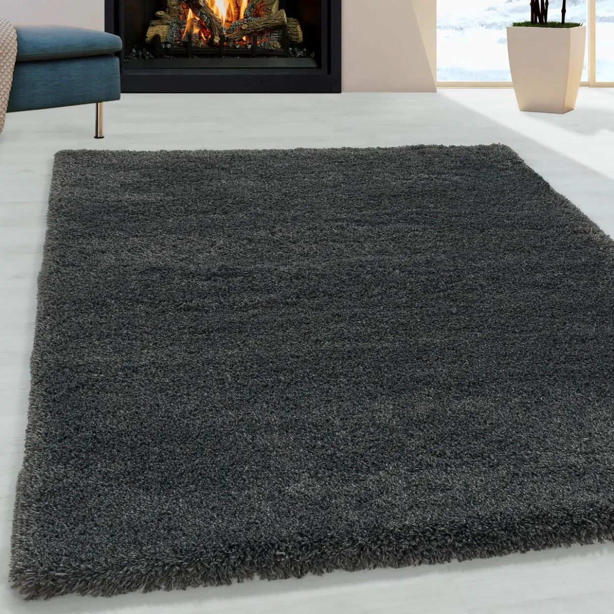 Teppich, FLUFFY 3500, GREY, 60 x 110 cm