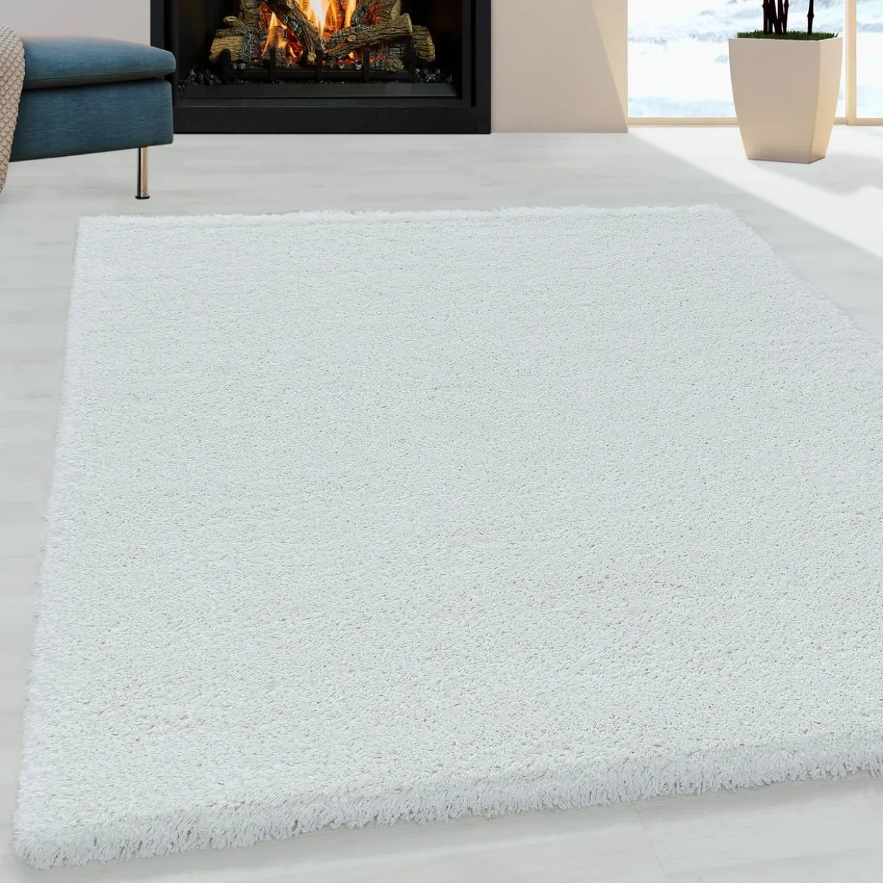 Teppich, FLUFFY 3500, WHITE, 140 x 200 cm