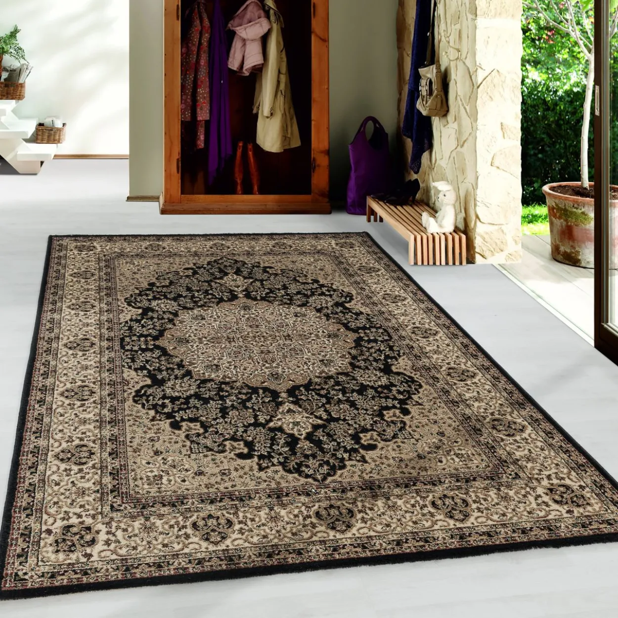 Teppich, KASHMIR 2608, BLACK, 160 x 230 cm