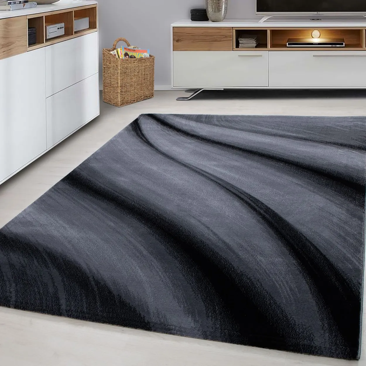 Teppich, MIAMI 6630, BLACK, 240 x 340 cm