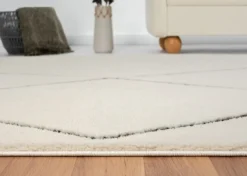 Teppich Moroccan Hideaway, 240 cm x 190 cm, Farbe weiß, rechteckig, Florhöhe 19mm