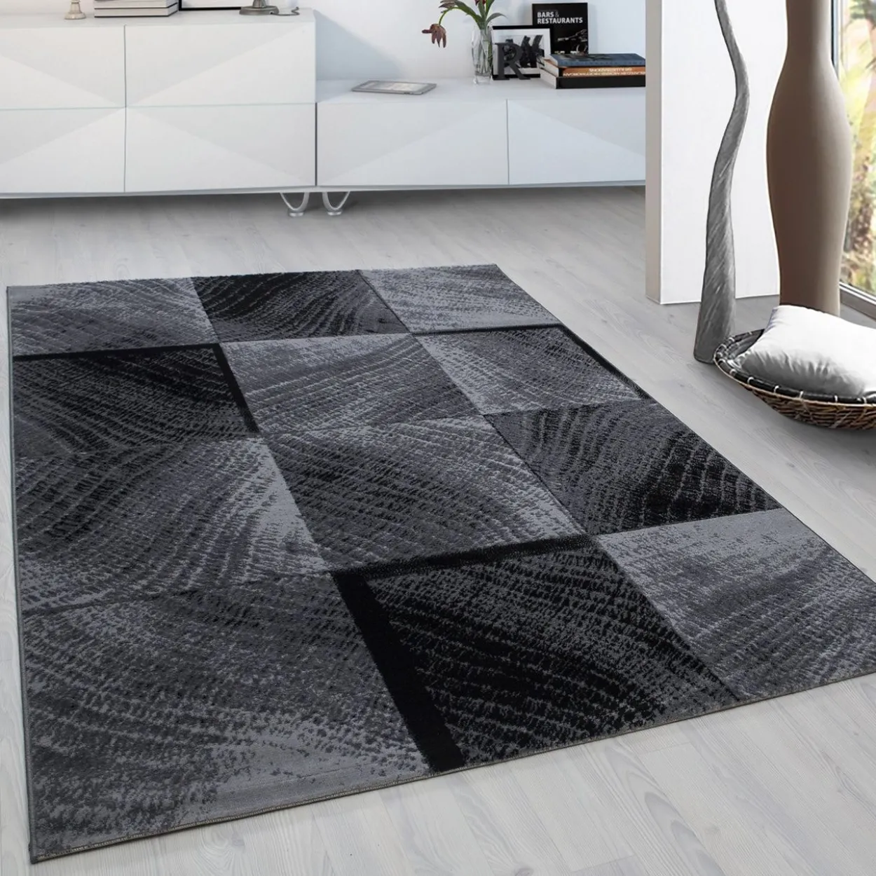 Teppich, PLUS 8003, BLACK, 160 x 230 cm