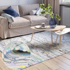 Teppich Saroya 230cm x 160cm, Farbe Blau Mix, rechteck