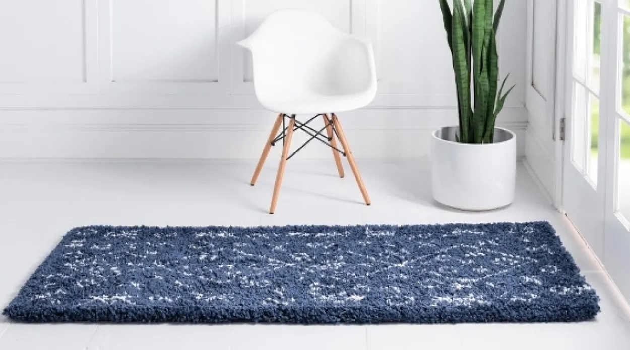 Teppich "Temara Shag" Läufer Marineblau CA10313