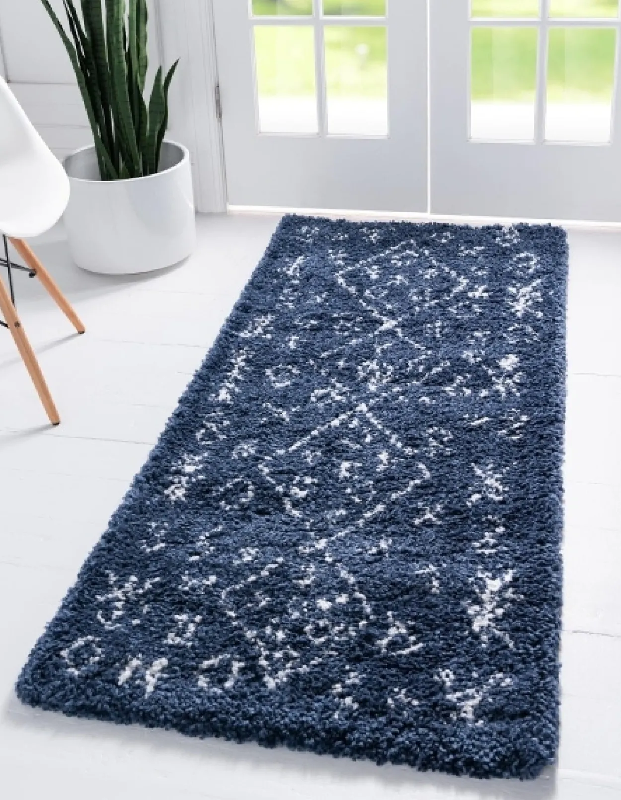 Teppich "Temara Shag" Läufer Marineblau CA10313