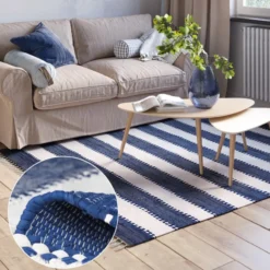 Teppich Zendo 230cm x 160cm, Farbe Blau, rechteck