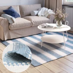 Teppich Zendo 230cm x 160cm, Farbe Hellblau, rechteck