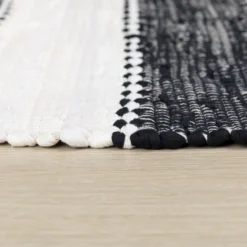 Teppich Zendo 110cm x 60cm, Farbe Schwarz, rechteck