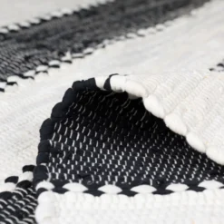 Teppich Zendo 110cm x 60cm, Farbe Schwarz, rechteck