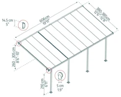 Terrassenüberdachung Feria 606x380cm Gr.