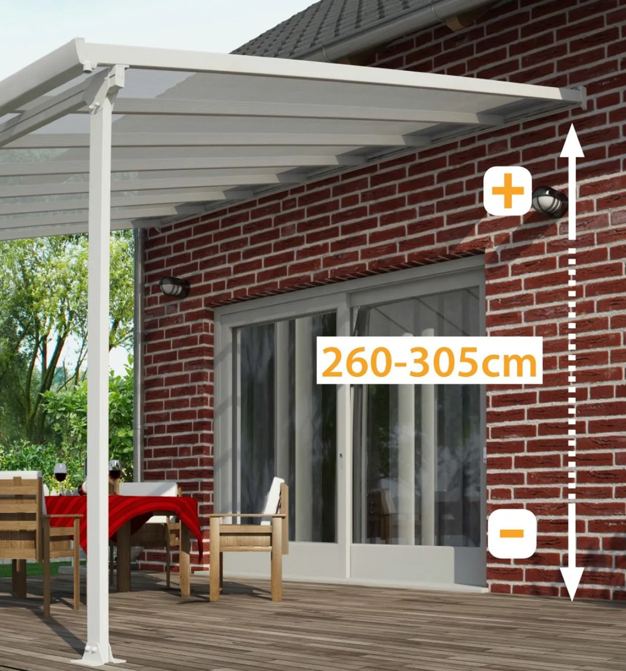 Terrassenüberdachung "FERIA" 3x5.4 weiß